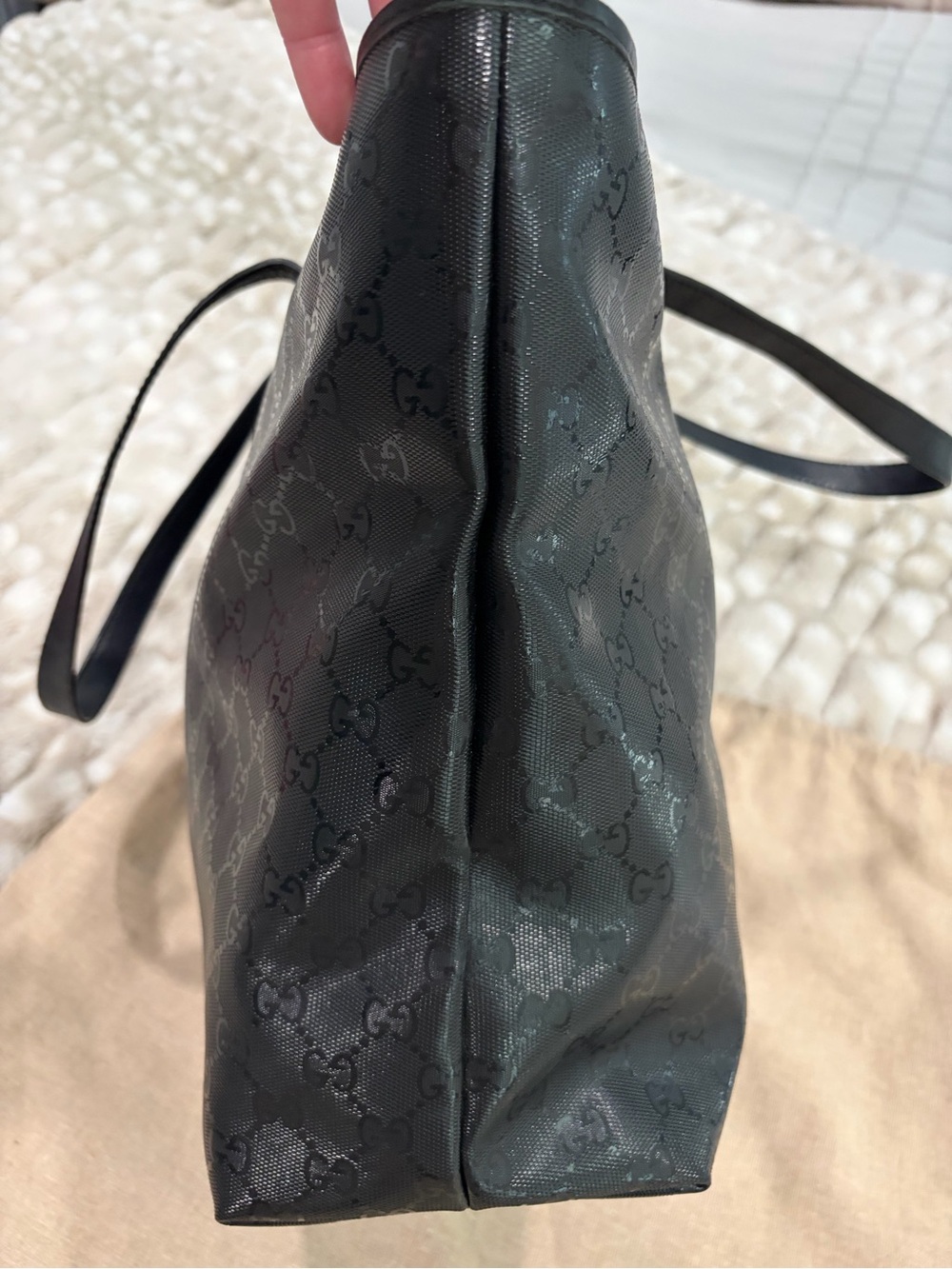GUCCI GG IMPRIME BLACK TOTE BAG - Picture 3 of 10